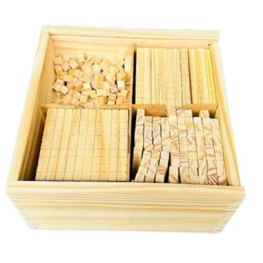 Imagem de Material Dourado 611 Peças Blocos Numéricos Pedagógicos Contagem e Operações