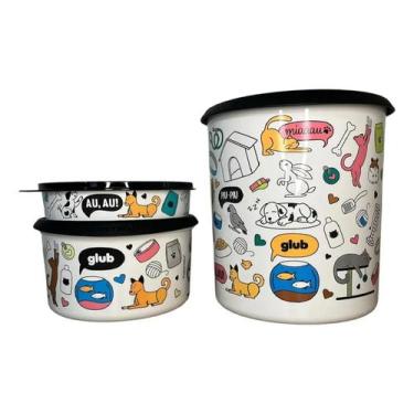 Imagem de Kit Pote Instantânea Mágica Petiscos Animais Tupperware