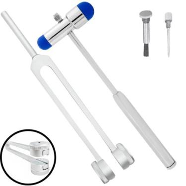 Imagem de Kit Diapasão Médico Martelo Buck Inox Medicina Avaliação Audiológica A