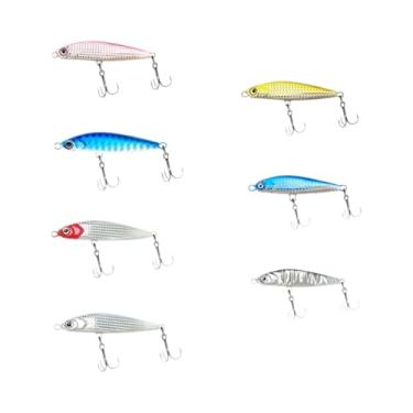 Imagem de HNJHTZ Iscas de pesca a lápis - adequadas para todos os tipos de águas, com olhos de pesca 3D, revestimento reflexivo a laser (14 g (7 peças))