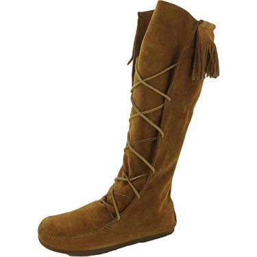 Imagem de Minnetonka Bota masculina de renda frontal na altura do joelho, Marrom, 12