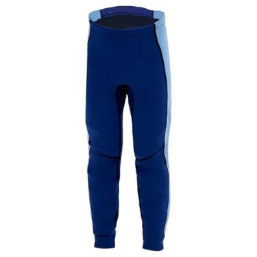 Imagem de Calça de mergulho infantil infantil de neoprene de 1,5 mm-3 mm, calça de mergulho, para meninos e meninas, cinto com cadarço, proteção contra frio espesso, adequado para natação e mergulho (azul de 3