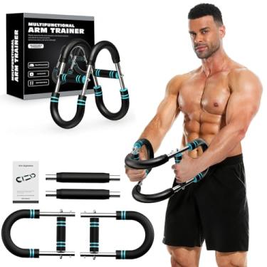 Imagem de Treinador de braço Twister para homens, equipamento de treino de peito ajustável para academia em casa, construtor muscular e treinamento de força para braços, peito. Azul, 18-40 kg