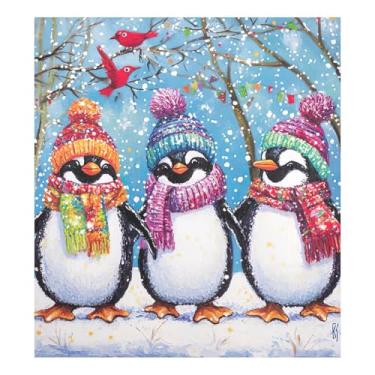 Imagem de Decalque frontal de geladeira pinguim fofo de inverno, capa decorativa para porta da frente da máquina de lavar 58 cm L x 66 cm A
