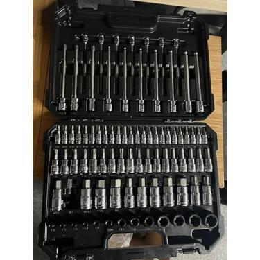 Imagem de BOEN Conjunto de soquetes Master SAE/Metric Allen e Torx de 84 peças | Unidade de 1/10.2 cm, 3/20.3 cm, 1/5.1 cm | Inclui pontas esféricas hexagonais e soquetes E-Torx | Aço S2 e CR-V