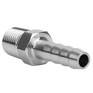 Imagem de Generic Conector de Acoplamento Rápido de Aço Inoxidável Durável para Tubo de Ar Em Equipamento Pneumático Kit de 2 Peças (BSPT1/4-6mm)
