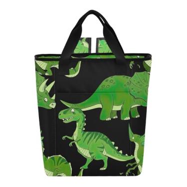 Imagem de Joitme Mochila térmica à prova de vazamento, dinossauros, verde, preta, bolsa térmica, 36 latas, mochila refrescante para mulheres e viagens