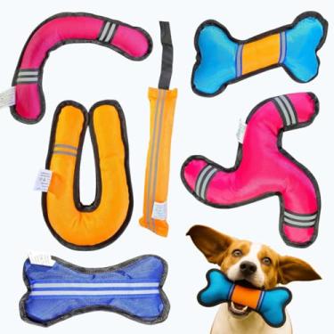 Imagem de Kit 6 Brinquedo Pet Super Resistente Tecido Oxford Mordedor Flexível Interativo Cachorro Forte