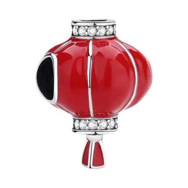 Imagem de Pingente De Daruma Da Guarda Real Em Prata Com Contas Vermelhas Para M