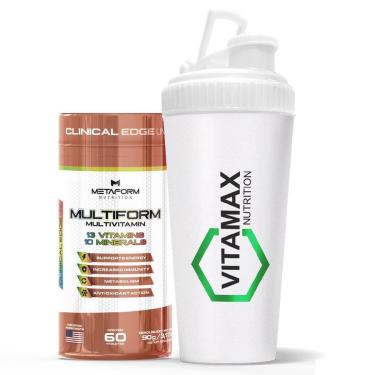 Imagem de Kit Multivitamínico 60 Tabletes Metaform + Coqueteleira 650ml Vitamax Nutrition-Unissex
