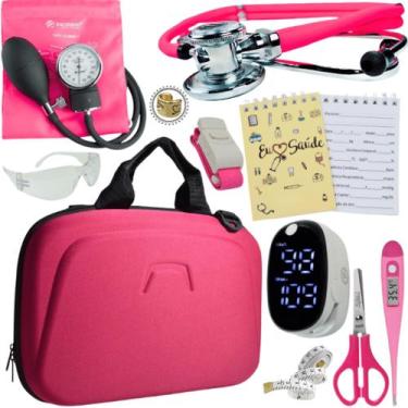 Imagem de Kit Enfermagem Super Luxo Maleta Exclusiva Completa - Love Saude, ROSA