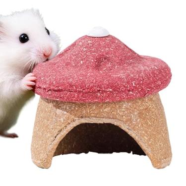 Imagem de Bastão de mastigar para hamster, design de dupla finalidade, 11 x 10 cm, brinquedo de hamster em forma de cogumelo, brinquedo de gaiola de ouriço, materiais seguros, para animais de estimação e