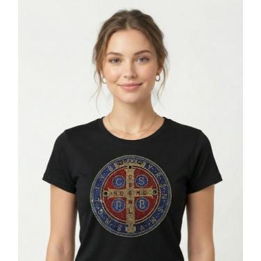 Imagem de Camiseta Feminina Medalha De São Bento Baby Look Algodão - Tenella, Pr