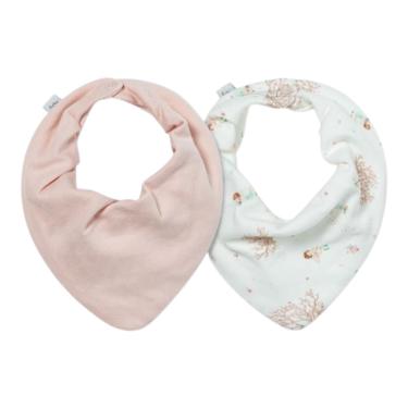 Imagem de Kit Com 2 Babadores Bebê Bandana Cerejeira Rosa Pêssego -Hug