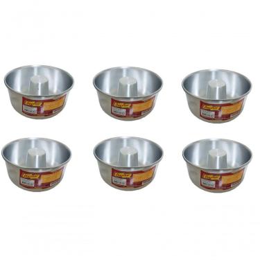 Imagem de Kit 6 Formas Assadeiras De Pudim De Alumínio Grosso 16x8cm