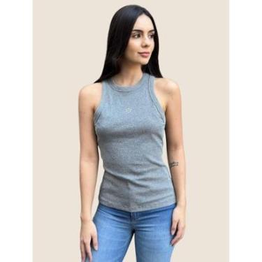 Imagem de Regata Slim Canelada Logo Bordado Colcci-Feminino