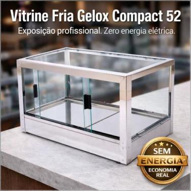 Imagem de Estufa Expositor Vitrine Fria Gelox compact 52 Cm em Inox Para Doces, 