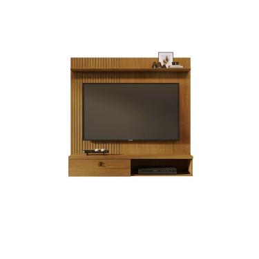 Imagem de Liberty Móveis Painel para TV Íris 141cm Cumaru Suspenso com Porta Basculante e Prateleira
