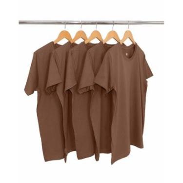 Imagem de Kit 5 Camisetas Masculinas de Algodão Premium Básica Lisa-Masculino