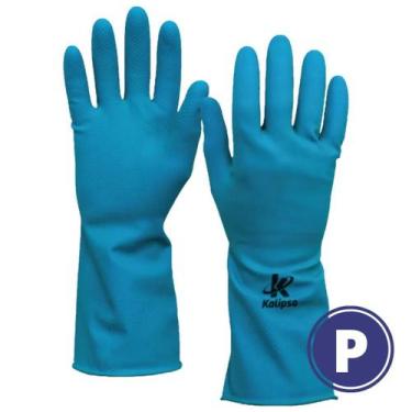 Imagem de Luva Latex Super Silver T07 P Azul Kalipso