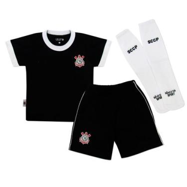 Imagem de Conjunto Infantil Corinthians Camisa Shorts Meião Oficial - Revedor, P