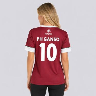 Imagem de Camisa Fluminense Chiado Feminina Grená 10 Ganso - Braziline, GG