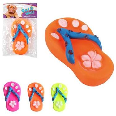 Imagem de Brinquedo Para Cachorro Chinelo Colors Com Som 12,5Cm Na Solapa - Well