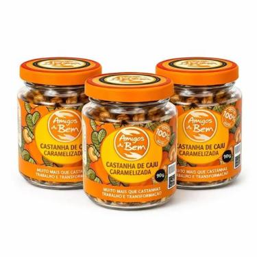 Imagem de Combo de 3 Castanha de Caju Caramelizada 90g Amigos do Bem