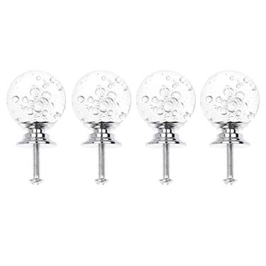 Imagem de 4 conjunto único buraco prata base gaveta botão bolha bola gaveta de gaveta de gaveta com parafusos para escritório em casa YYDFPIIA (Color : White)