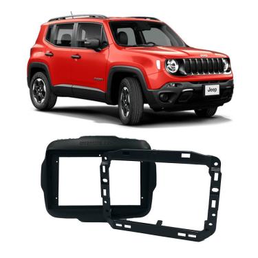 Imagem de Moldura 2 din Preta Jeep Renegade 2015 a 2020 9 Polegadas EPX9JP004