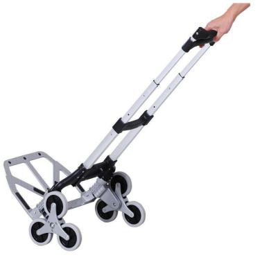 Imagem de Carrinho De Carga 6 Rodas Sobe Escada Dobrável Compras 80Kg