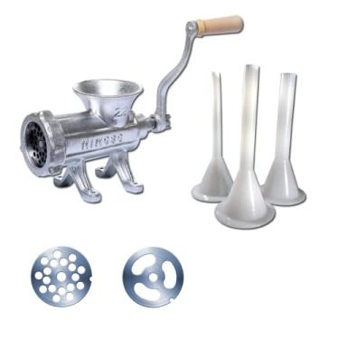Imagem de Maquina De Moer Carne Manual Nº 22 P C/2 Discos + Jogo de Funis