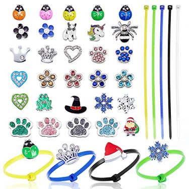 Imagem de 60 faixas coloridas para perna de frango, tiras ajustáveis para identificação de frango, cordão de plástico com 30 pingentes de aves acessórios para pássaros, frango, papagaio, gansos, peru