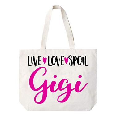 Imagem de COCOVICI Bolsa Gigi | Presentes para avó | Presentes Gigi | Presente de Natal Gigi | Presente de Natal dos netos, Fonte Live Love Spoil Gigi Rosa/Preta, One Size