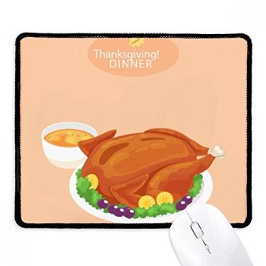 Imagem de Tapete de borracha para jogos Happy Thanksgiving Day com estampa de peru e borda costurada
