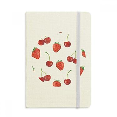 Imagem de Caderno com estampa de frutas vermelhas e morango, capa dura oficial, diário clássico