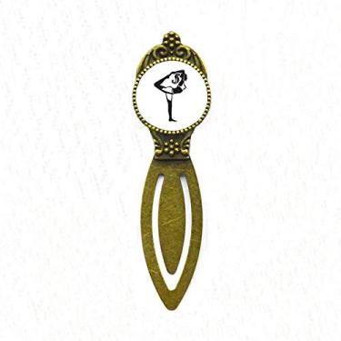 Imagem de Marcador de página com etiqueta de página Stretching Yoga Girl Keep Silhouette Retro Office