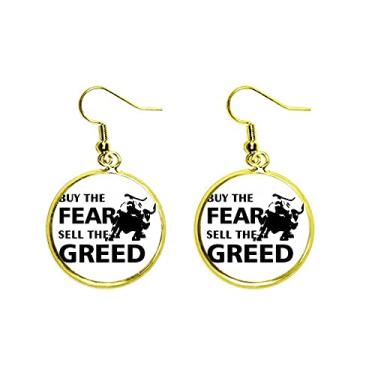 Imagem de Compre Fear Sell Greed Art Deco Presente Fashion Orelha Pendente Brinco Dourado Joia Feminina
