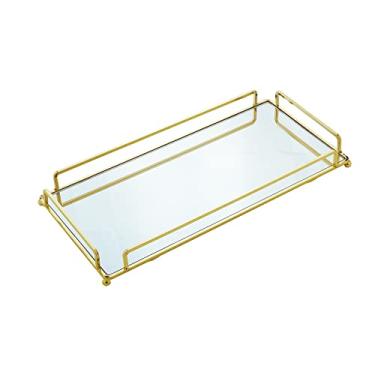 Imagem de Bandeja Decorativa de Metal Dourada 34cm x 16cm x 4cm - Wolff