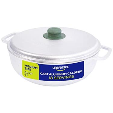 Imagem de Universal (Tamanho médio) Caldero 18 xícaras - 6,3 QT / 6 L, panela de alumínio inoxidável, distribuição uniforme de calor e cozimento rápido panela de forno holandês, alças ergonômicas, ideal para