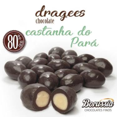 Imagem de Confeito Castanha Do Pará Com Chocolate 80% Cacau 120G Borússia Chocol