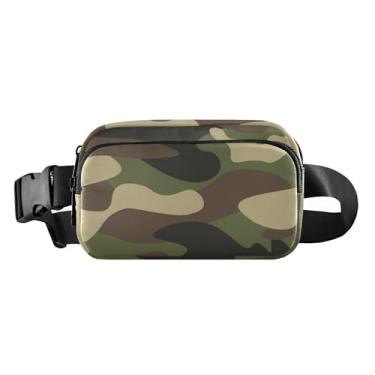 Imagem de Pochete para mulheres e homens, bolsa de cinto camuflada militar, bolsa de cintura, bolsa transversal, bolsa de bumbum com alça ajustável, Camuflagem militar, one size