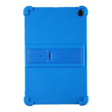 Imagem de Waillynice Capa infantil de silicone macio à prova de choque para Amazon Fire Max 11 capa para tablet PC de 11 polegadas com suporte para Fire Max 11 polegadas 2023 (azul escuro, para Fire Max 11