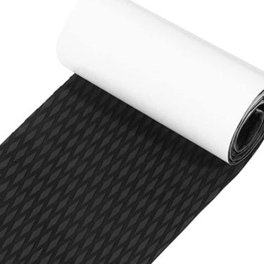 Imagem de Deck de barco falso de espuma EVA, tapete de carpete de piso marinho autoadesivo, folha de deck de teca antiderrapante para piscina, barco a motor, preto, 240X45CM