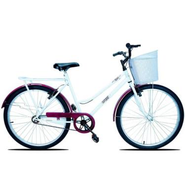 Imagem de Bicicleta Feminina Forss Rose Aro 26 Com Cesta, Branco, Violeta