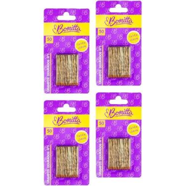 Imagem de Grampos para Cabelos Loiros N5 com 50un Kit com 03 Blister Pequenos Bo