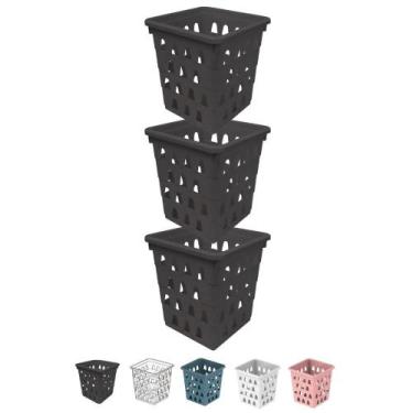 Imagem de Kit 3 Cesto Organizador Multiuso Decorativo Pequeno Quadrado 11x10,5 c