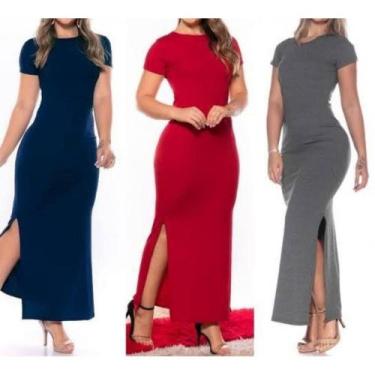 Imagem de vestido longo c/manga canelada-tamanho unico - Sonhar