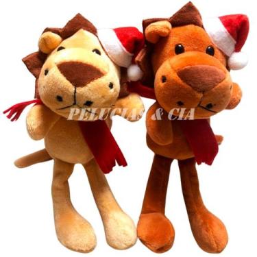 Imagem de Jg De 02pçs Leão Noel Pernão De Pelúcia Animais Safari -18cm - PELUCIA