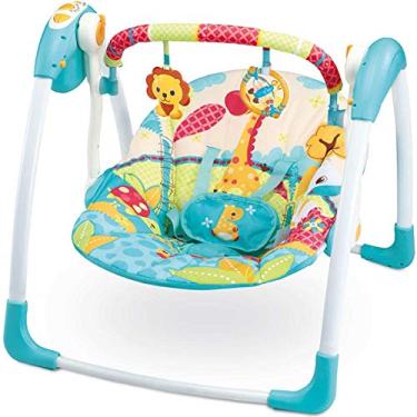 Imagem de Mastela Cadeira De Descanso Infantil Automática com Timer e Música Verde Girafa Criança - Até 11kg